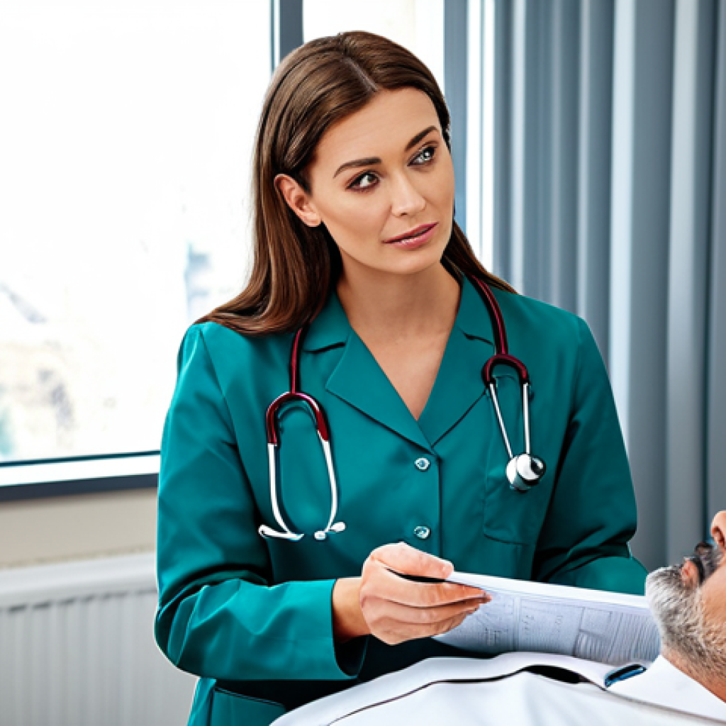 성형외과 필수 체크리스트 - Consulting Doctor**
A woman, fully clothed in modest professional attire, is consulting with a doct...