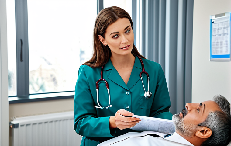 성형외과 필수 체크리스트 - Consulting Doctor**

A woman, fully clothed in modest professional attire, is consulting with a doct...