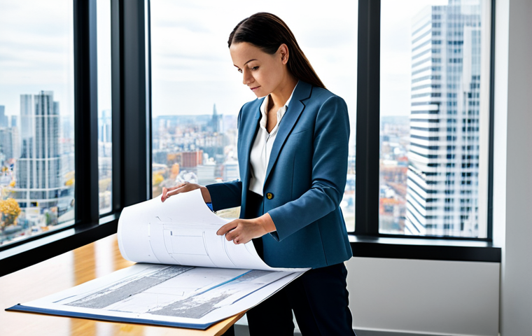 피부과와 성형외과 차이 - **Prompt:** A professional female architect, fully clothed in a stylish but modest blazer and slacks...
