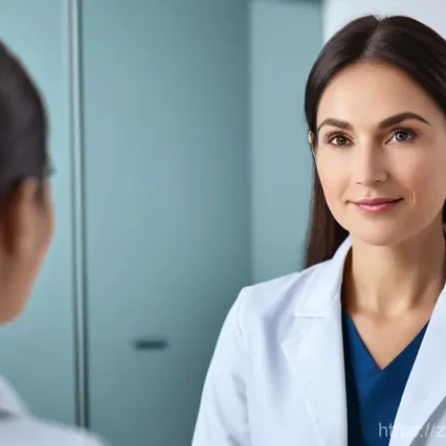 Home 28 성형외과 병원 추천 - **Prompt 1: Personalized Consultation with Expert Doctor**
"A professional, female aesthetic doc...